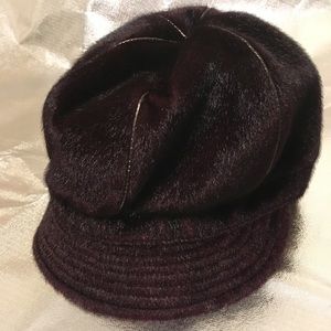Scala Faux Fur Newsboy Hat